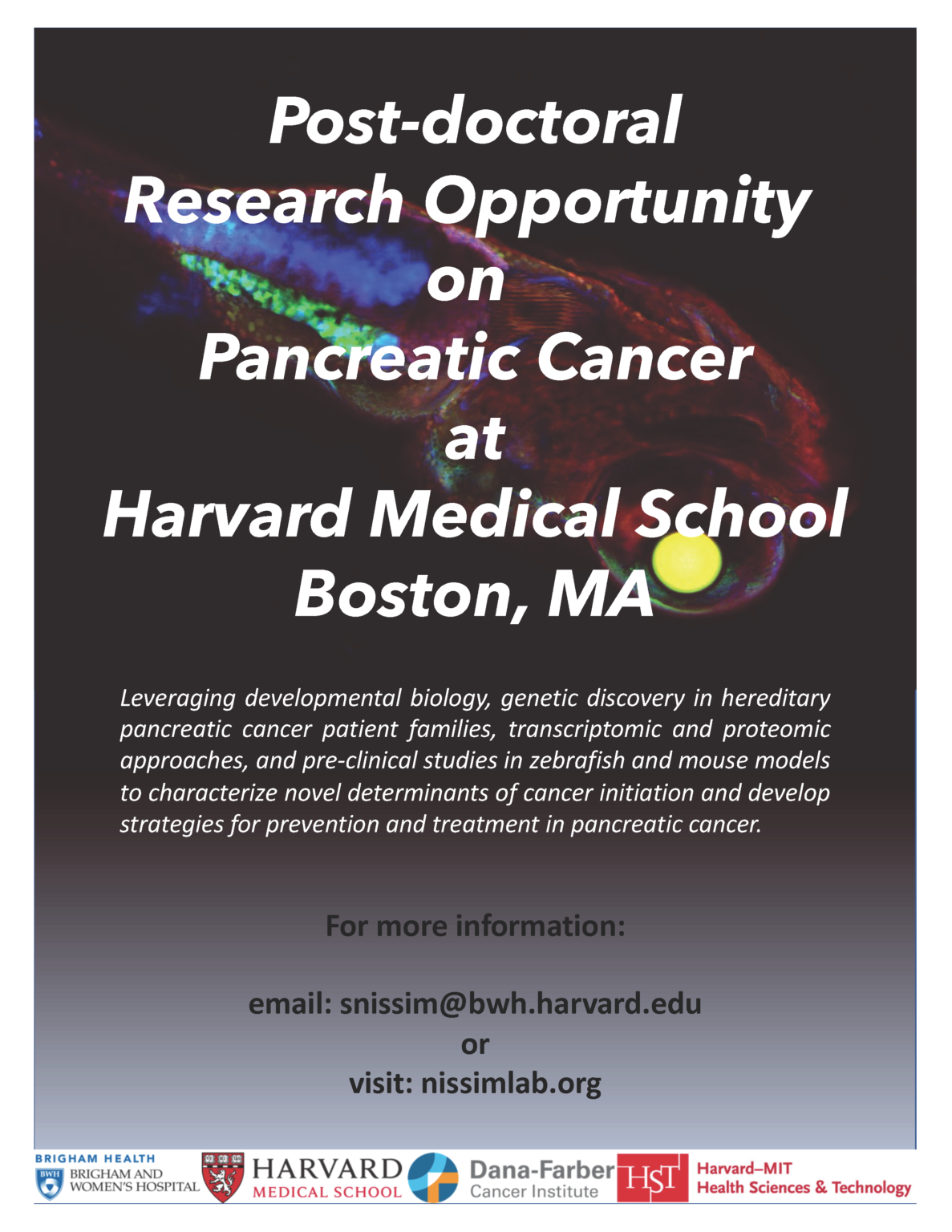 Post-Doctoral Position At BWH/Dana-Farber, Harvard Medical School